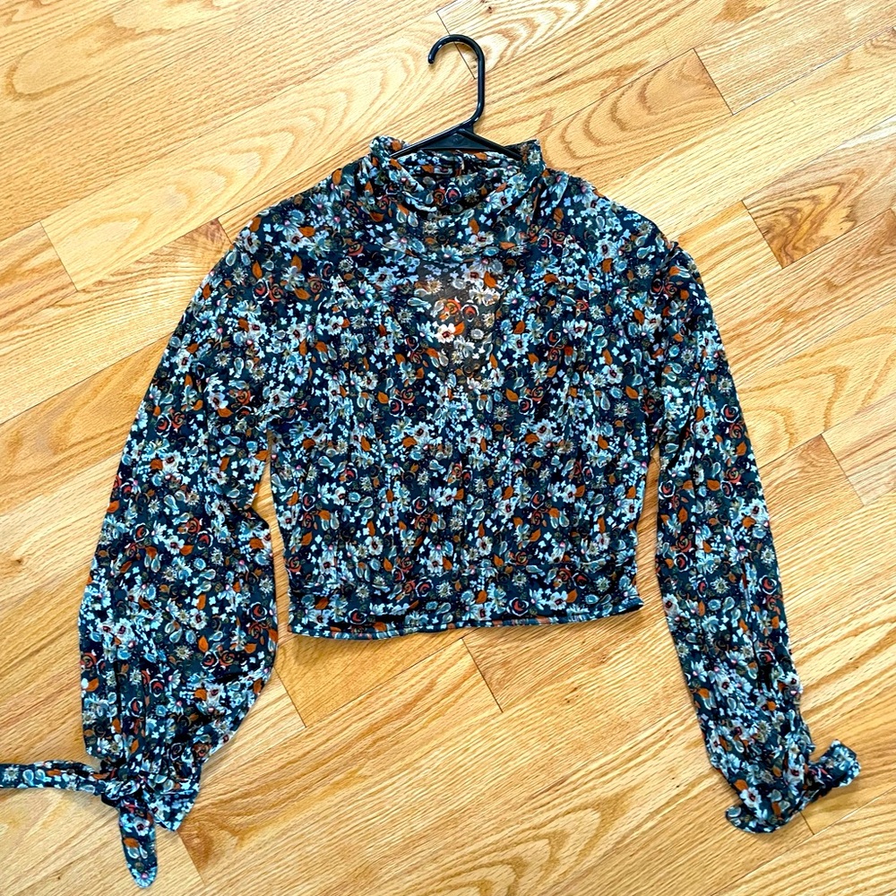 Free People Sheer Long Sleeved Top
